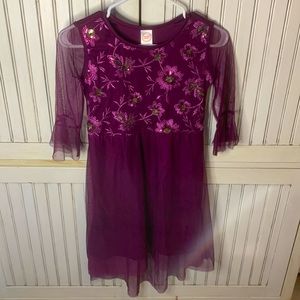 purple mesh dress